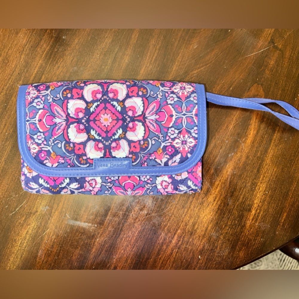 Vera Bradley Pink and Purple Floral Wristlet Magenta Medallion